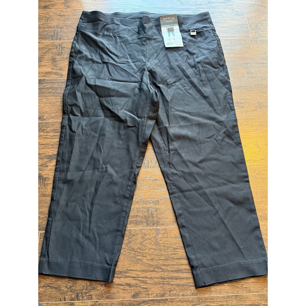 Rafaella 18Comfort Capri Career Pants Women's Size 18 Black Pull On Stretch NWT - Picture 2 of 7